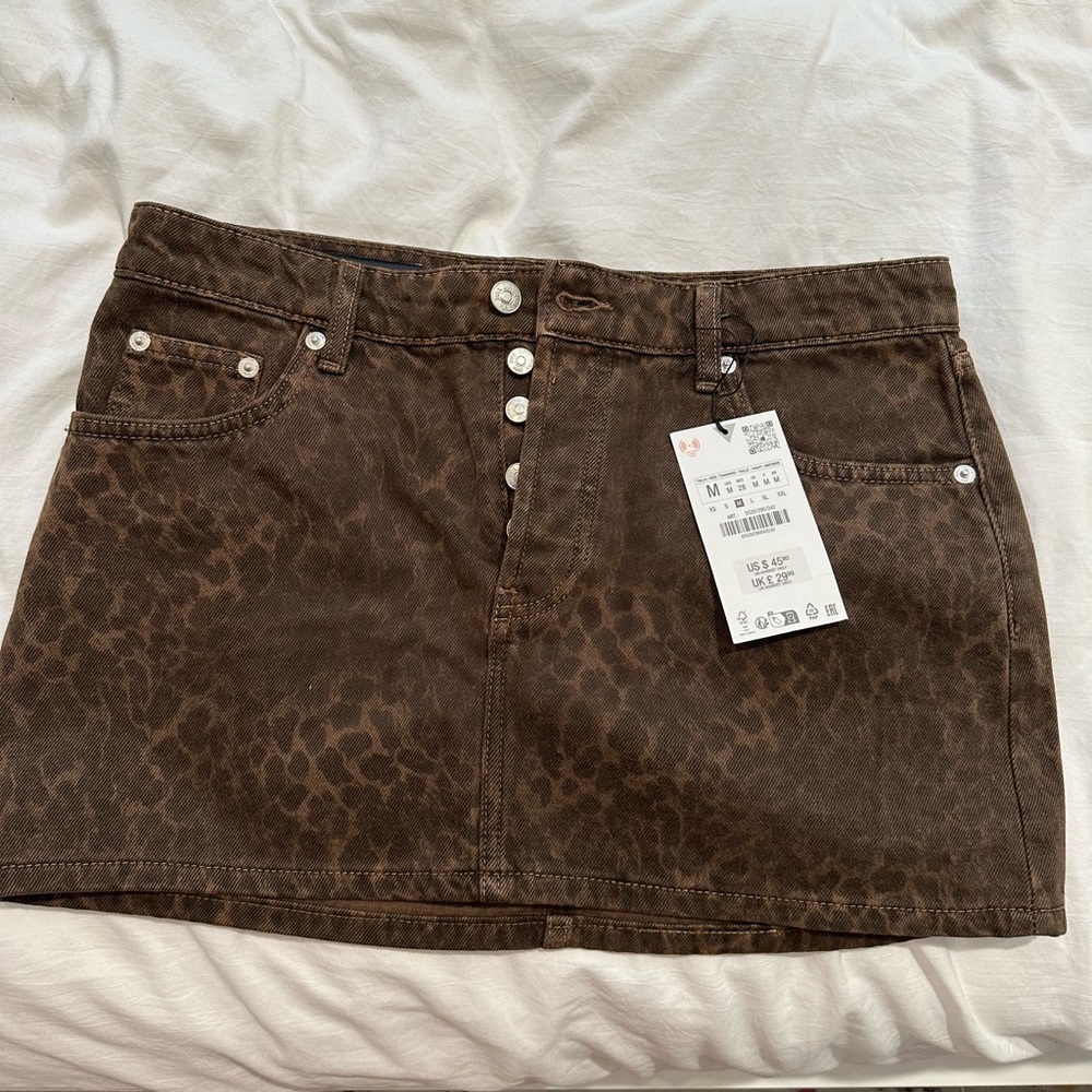 Zara Leopard Print Mini Skirt